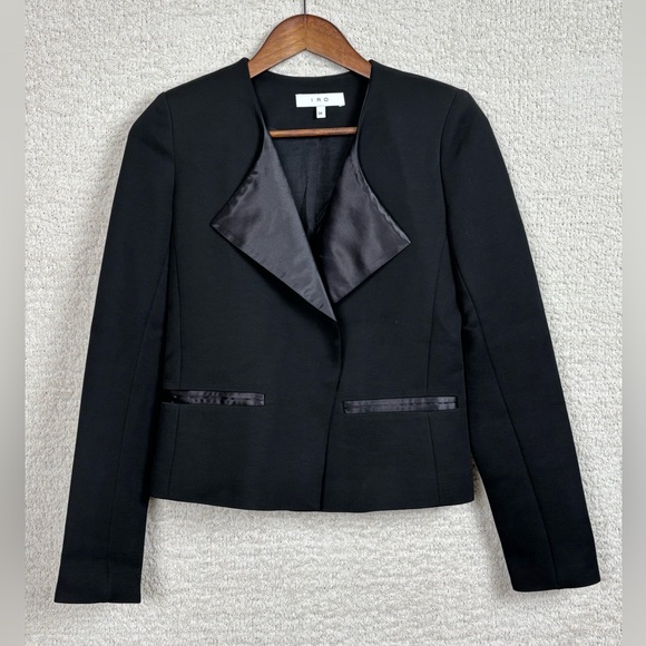 IRO Blazer Womens 34/16S Black Wool Viscose One Snap Button Front Tuxedo Jacket - Picture 1 of 11